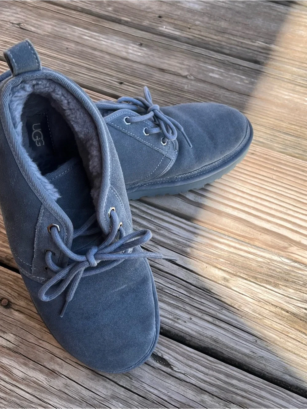 UGG Neumel Men's Suede Chukka Boots Stormy Seas Blue Grey Size 10 S/N 3236